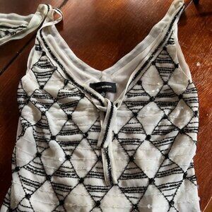 Zara Woman art deco sequined tank top